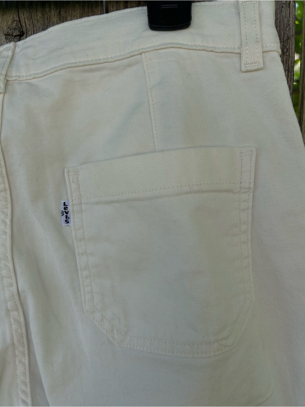 Levi's Cropped Utility Pants Women’s 30 Cream Cotton Ankle Baggy - Picture 3 of 11